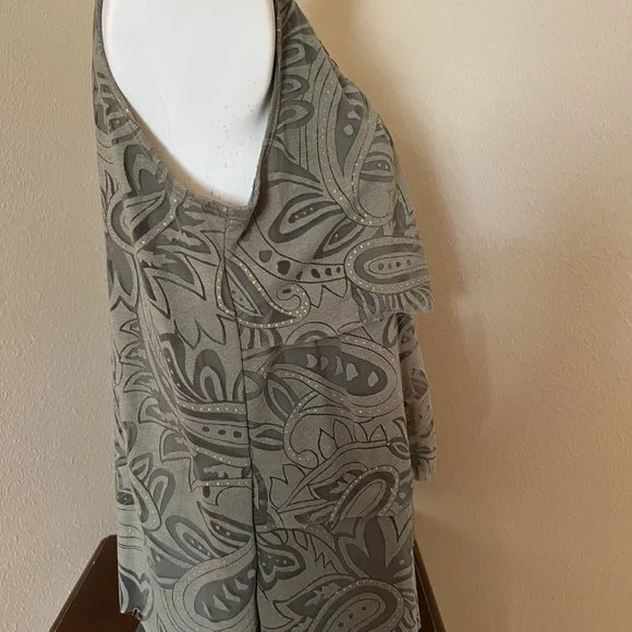 Dress Barn Olive Green Front Layered Sleeveless Top - Size XL - Picture 5 of 8